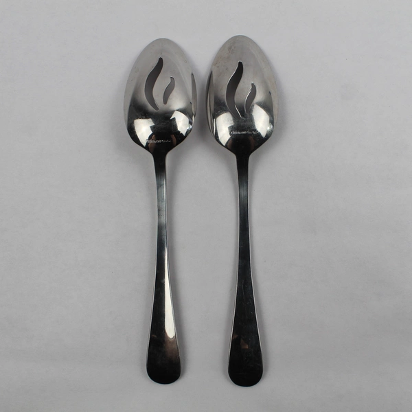 Lot of 2 Cuisinart Slotted Serving Spoons, Annapolis 18/10 Stainless 8 7/8"