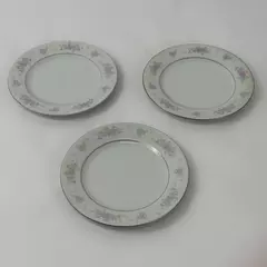 Set of 3 Prestige China Garden 7 Inch Bread Plates Fine China Dinnerware