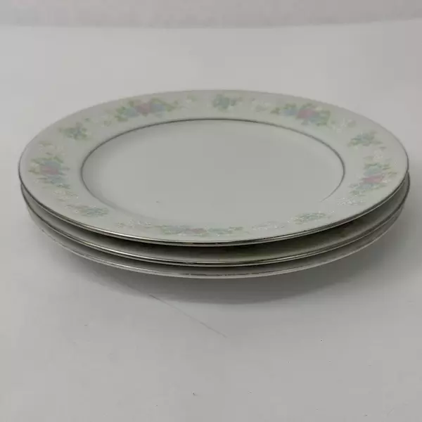 Set of 3 Prestige China Garden 7 Inch Bread Plates Fine China Dinnerware