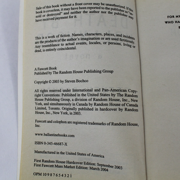 Death by Hollywood by Steven Bochco 2004 Paperback - Pre-owned Mystery Novel