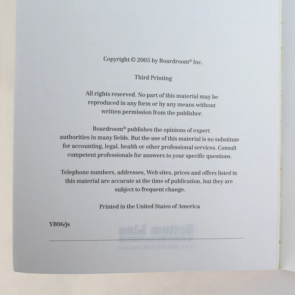 Bottom Line's Library Of Forbidden Secrets 2005 Bottom Line Books Paperback