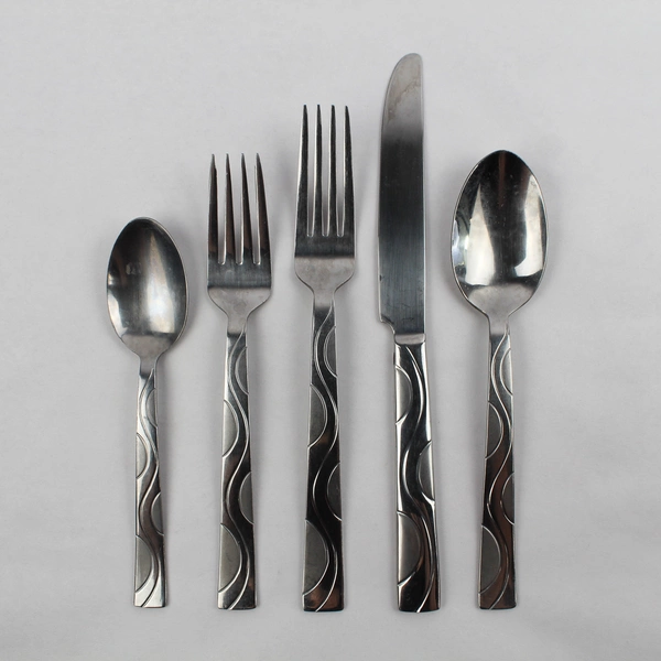 5-Piece Set Cuisinart Unity Frost Flatware, Stainless Steel