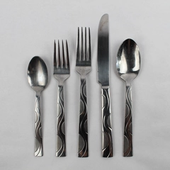 5-Piece Set Cuisinart Unity Frost Flatware, Stainless Steel