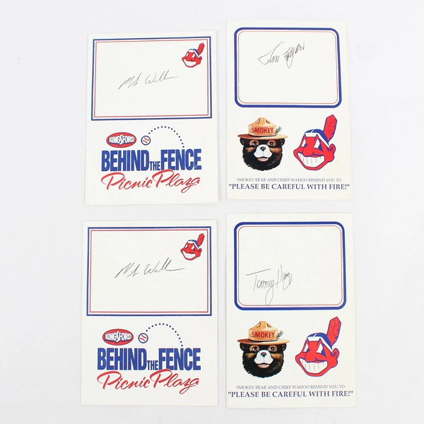 Lot of 4 1980s Cleveland Indians Autograph Cards Tom Spencer Tommy Hinzo