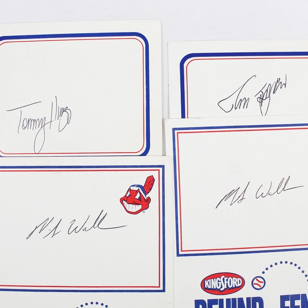 Lot of 4 1980s Cleveland Indians Autograph Cards Tom Spencer Tommy Hinzo