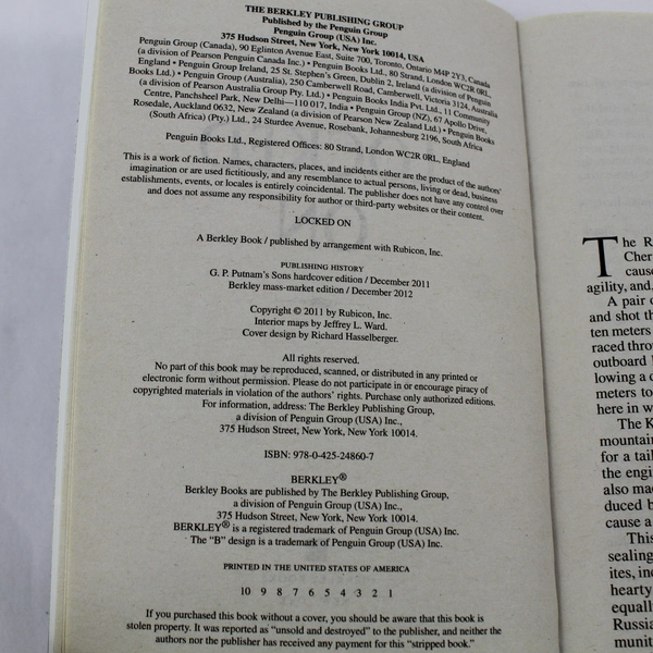 Tom Clancy's Locked On by Mark Greaney 2012 Berkley Paperback Novel