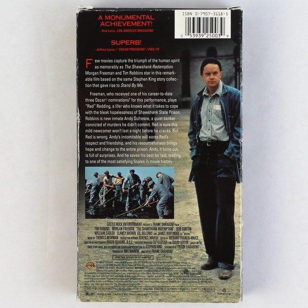 The Shawshank Redemption 1994 VHS Tape Warner Home Video Tim Robbins