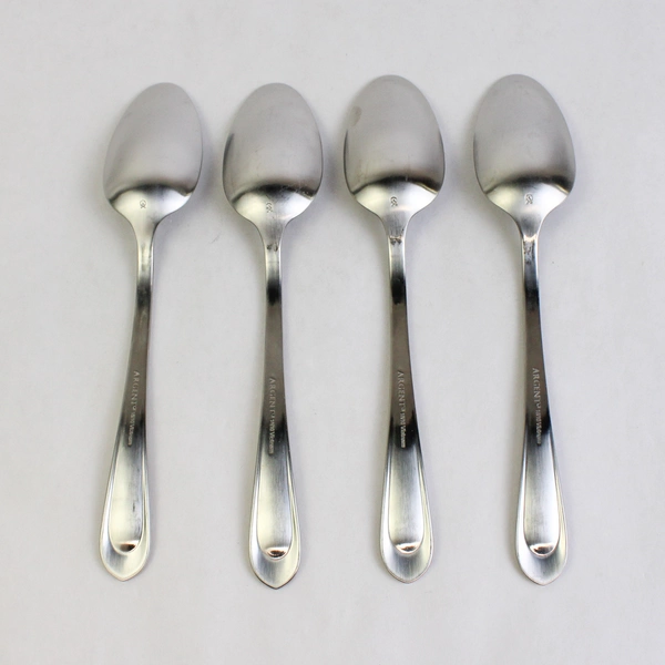 Lot Of 4 Argent Orfèvres Satin (Stainless) Serving Spoons/Table Spoons