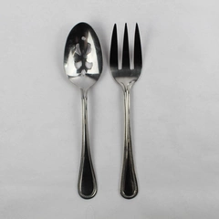 Set of 2 Cuisinart CU18 Serving Utensils, Fork and Slotted Spoon Stainless