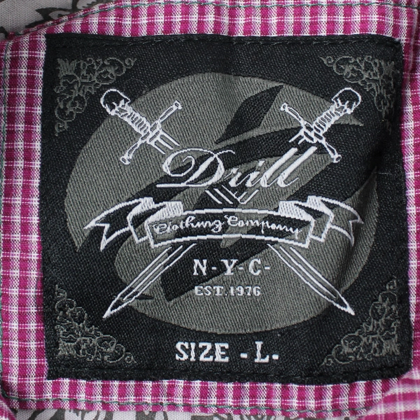 Drill Clothing Company Long Sleeve Button Up Shirt Men's Size Large Red White