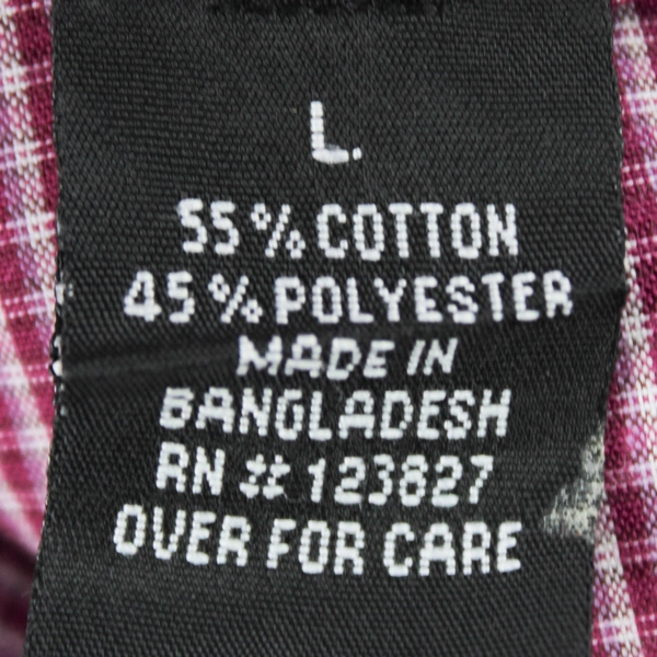 Drill Clothing Company Long Sleeve Button Up Shirt Men's Size Large Red White