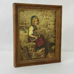 Vtg Framed Gretel Art Print By German Artist Wilhelm Von Kaulbach 8.5 x 7 Inch