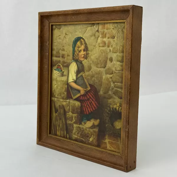Vtg Framed Gretel Art Print By German Artist Wilhelm Von Kaulbach 8.5 x 7 Inch