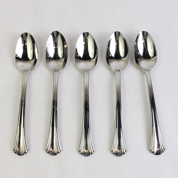 Lot Of 5 Argent Orfèvres Hampton Silversmith Stainless Soup Spoons