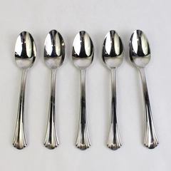 Lot Of 5 Argent Orfèvres Hampton Silversmith Stainless Soup Spoons