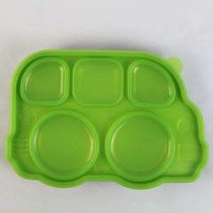 NEW Innobaby Din Din Smart Sectional Divided Stainless Platter With Green Lid