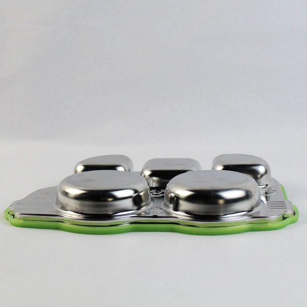 NEW Innobaby Din Din Smart Sectional Divided Stainless Platter With Green Lid