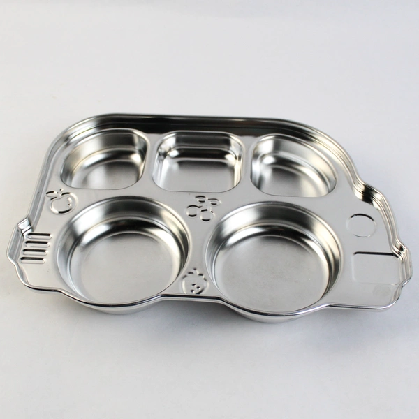 NEW Innobaby Din Din Smart Sectional Divided Stainless Platter With Green Lid