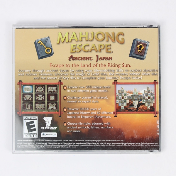 Mahjong Escape: Ancient Japan PC CD-ROM Software 2007 SpinTop Games
