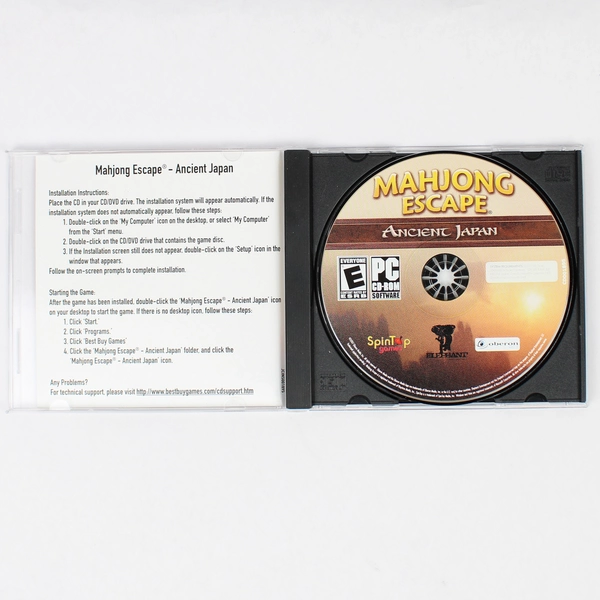 Mahjong Escape: Ancient Japan PC CD-ROM Software 2007 SpinTop Games
