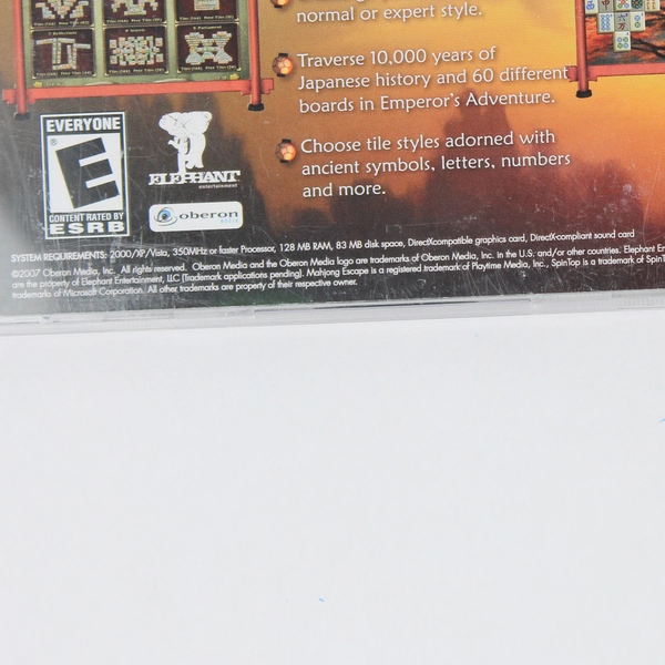 Mahjong Escape: Ancient Japan PC CD-ROM Software 2007 SpinTop Games