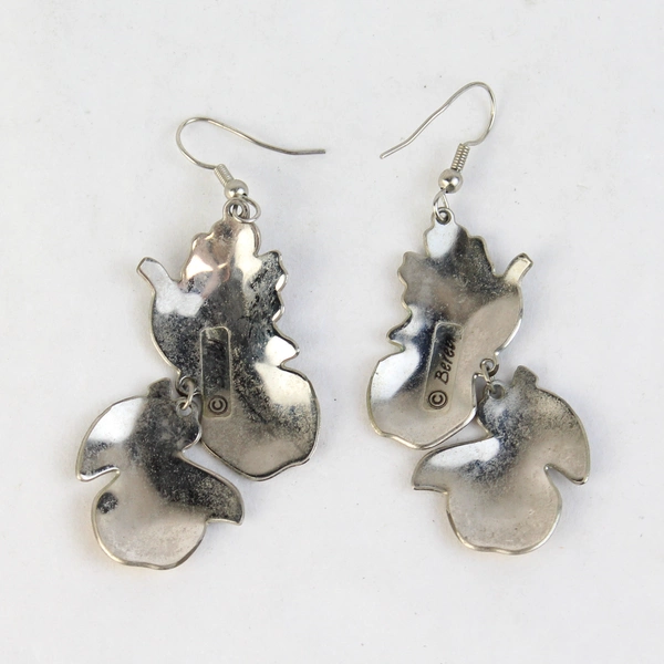 Berebi Yellow Enamel Pear Dangle Hook Earrings 2.5"