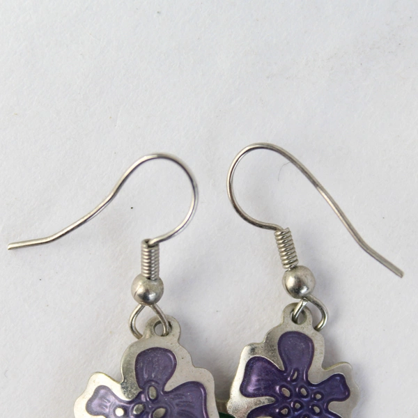 Berebi Yellow Enamel Pear Dangle Hook Earrings 2.5"