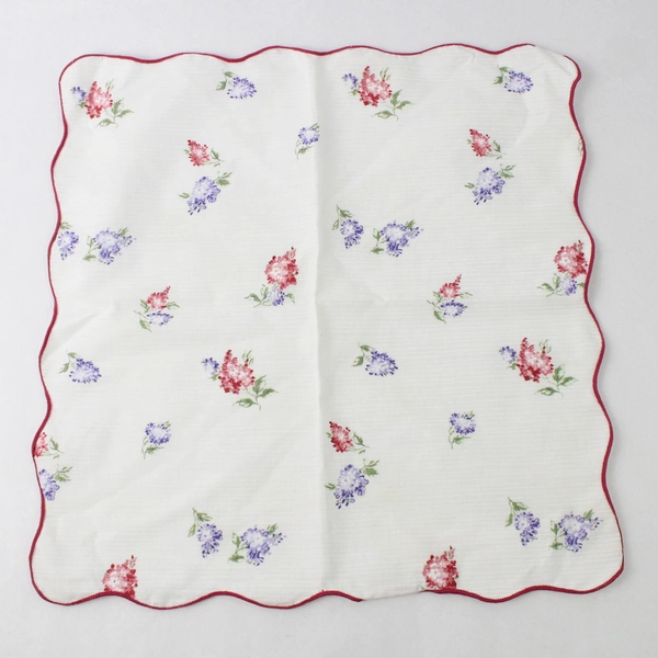 Lot of 14 Floral Print and Off White Napkins DIY Fabric Cutters