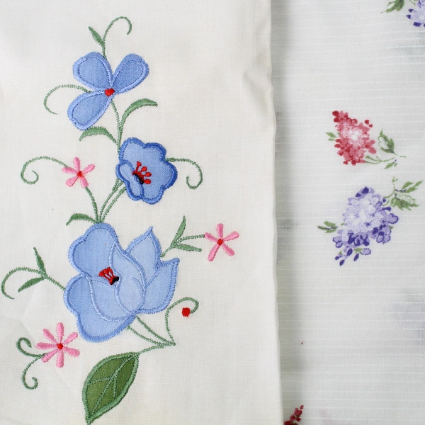 Lot of 14 Floral Print and Off White Napkins DIY Fabric Cutters