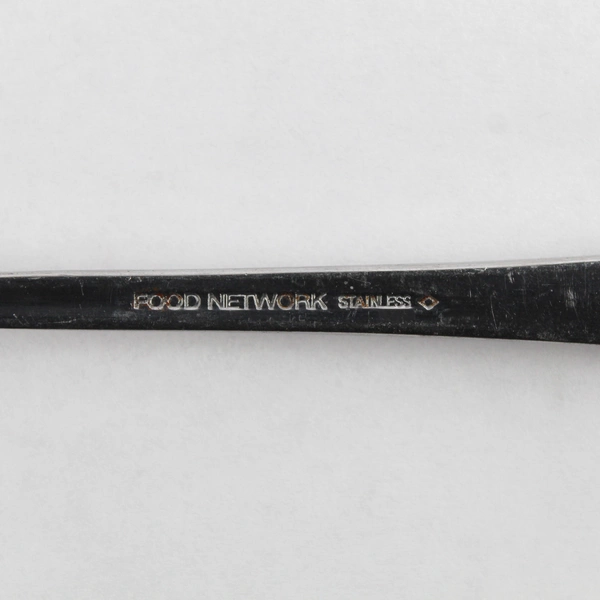 Set of 2 Food Network Clove Serving Spoons, Solid and Slotted Stainless Steel 