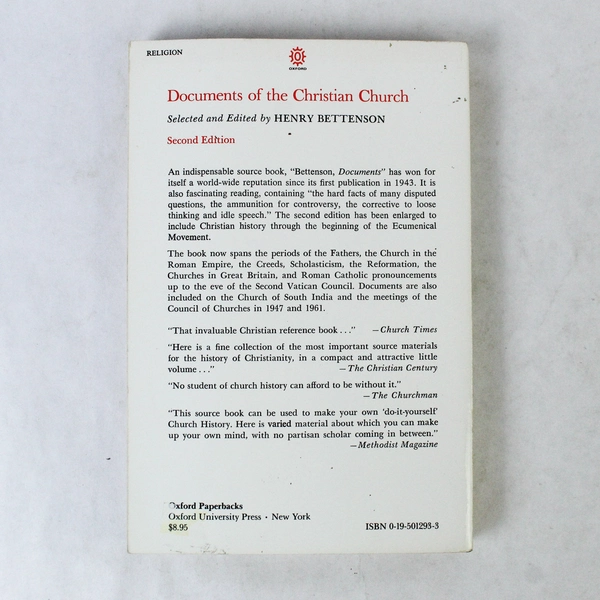 Documents of the Christian Church by Henry Bettenson 1967 Paperback Good