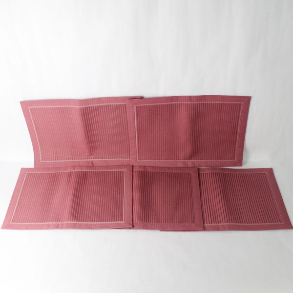 Set of 5 Foreston Trends Mauve Pink Cotton Blend Placemats