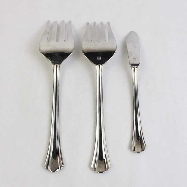 Lot Of 3 Argent Orfèvres Hampton Silversmith (Stainless) 2 Serving Forks & Knife