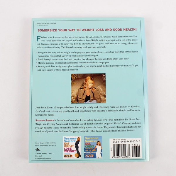 Suzanne Somers Get Skinny on Fabulous Food Cookbook Paperback 1999