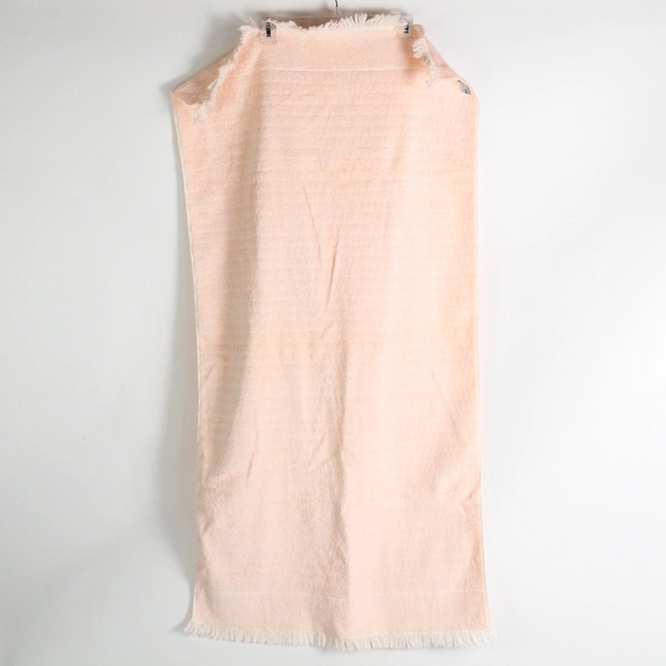 Vintage Fieldcrest Light Pink Cotton Bath Towel With Fringe 26" x 48"