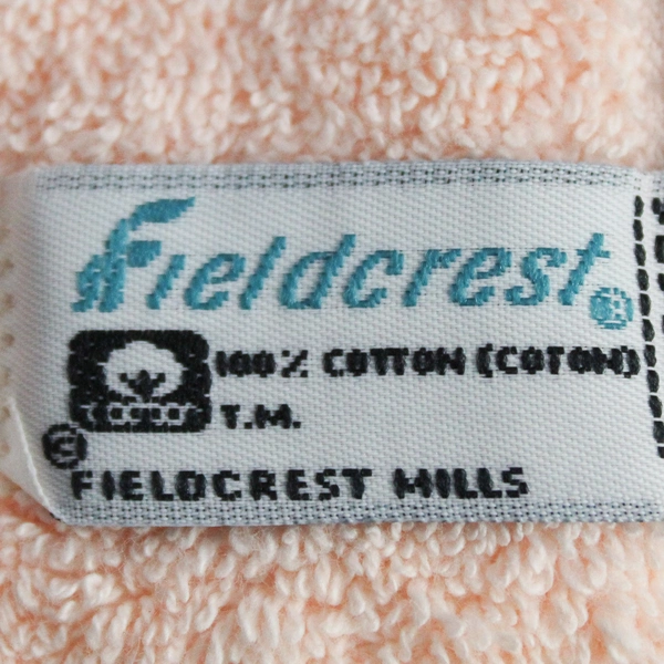 Vintage Fieldcrest Light Pink Cotton Bath Towel With Fringe 26" x 48"