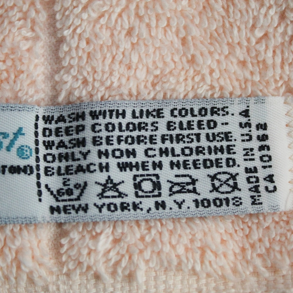 Vintage Fieldcrest Light Pink Cotton Bath Towel With Fringe 26" x 48"