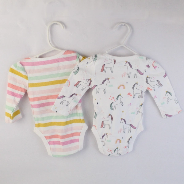 Lot Of 2 Cloud Island Unicorn and Stripes 3-6 Month One Pieces