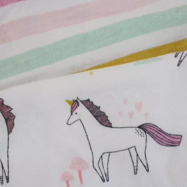 Lot Of 2 Cloud Island Unicorn and Stripes 3-6 Month One Pieces