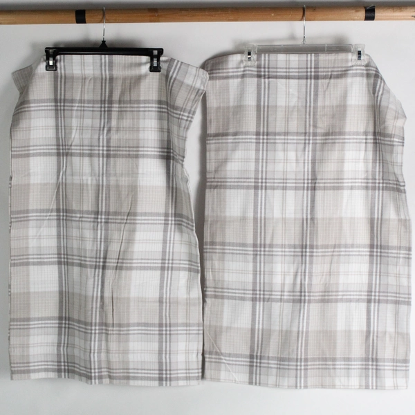 Set of 2 Himatsingka Flannel From Portugal Beige Plaid Queen Pillowcases