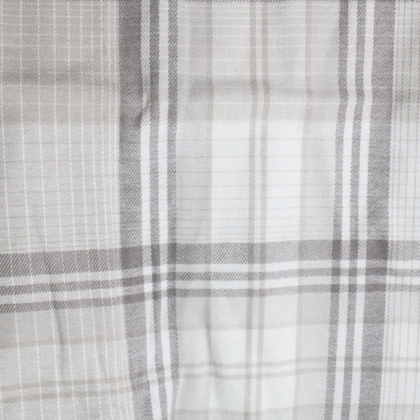 Set of 2 Himatsingka Flannel From Portugal Beige Plaid Queen Pillowcases