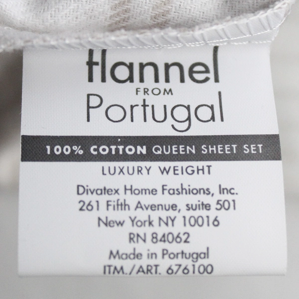 Set of 2 Himatsingka Flannel From Portugal Beige Plaid Queen Pillowcases
