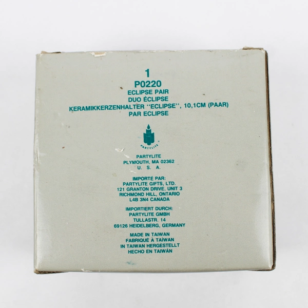 PartyLite P0220 Eclipse Pair/Duo Glossy Solid Black Ceramic 4" Tall