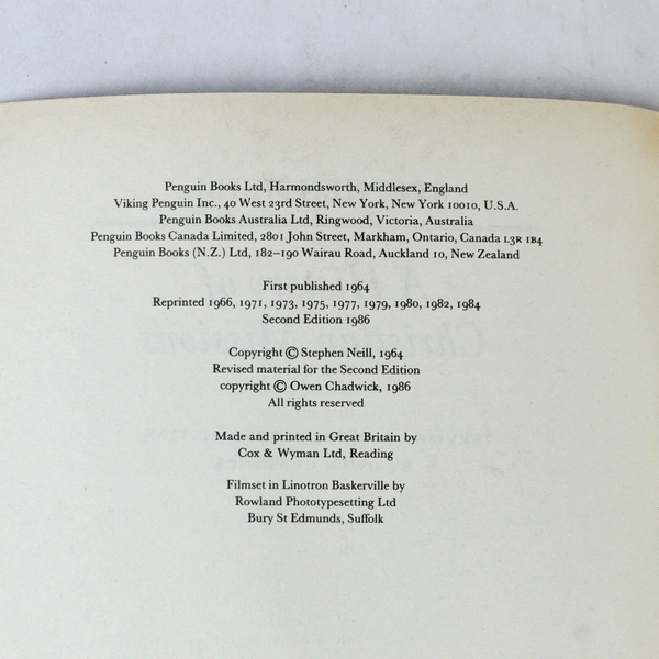 A History of Christian Missions by Stephen Neill 1987 Paperback Used