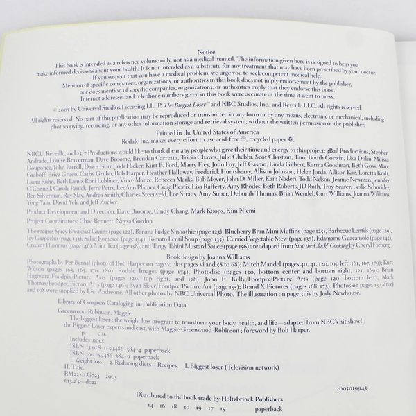 The Biggest Loser Weight Loss Program Paperback Book 2005