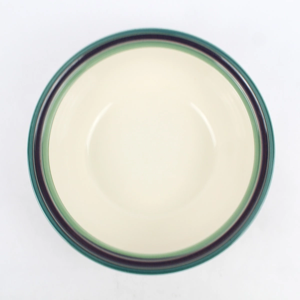 Pfaltzgraff Mountain Shadow Blue and Green Trim Ceramic Serving Bowl 11"