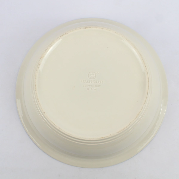 Pfaltzgraff Mountain Shadow Blue and Green Trim Ceramic Serving Bowl 11"