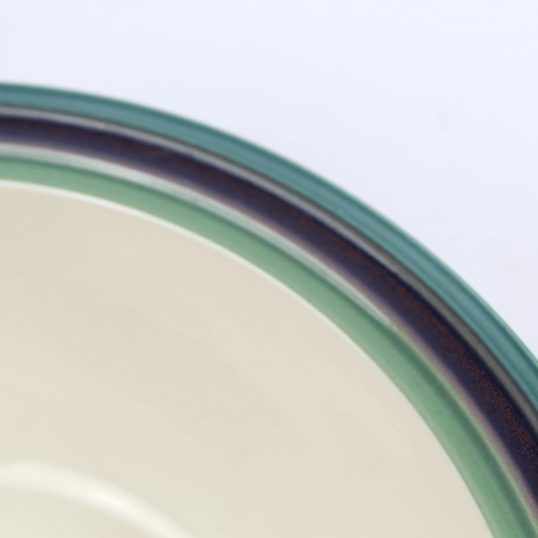 Pfaltzgraff Mountain Shadow Blue and Green Trim Ceramic Serving Bowl 11"