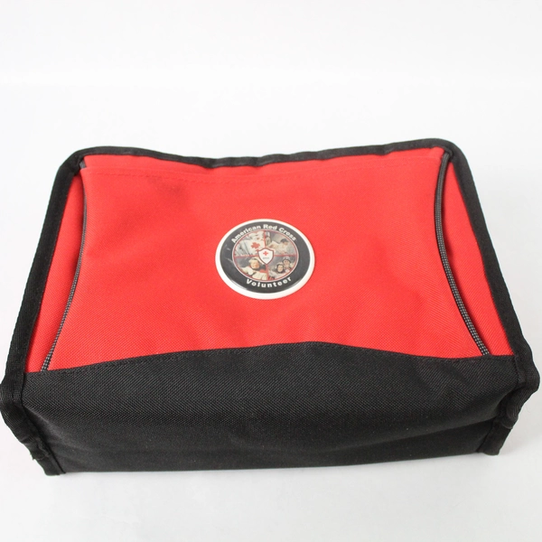 American Red Cross Volunteer Red Lunch Bag With Zipper and Cup Holder