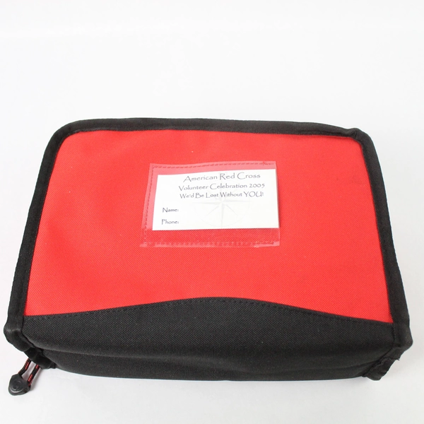 American Red Cross Volunteer Red Lunch Bag With Zipper and Cup Holder